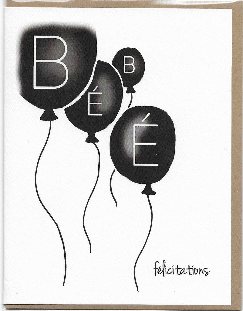 Carte de souhait - Naissance - Ballons bébé