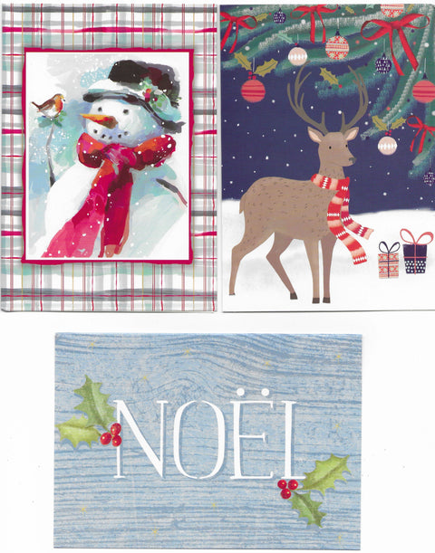 Ensemble de 6 cartes de souhait - Noël