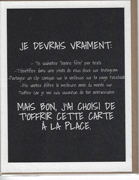 Carte de souhait - Anniversaire - Je devrais vraiment...