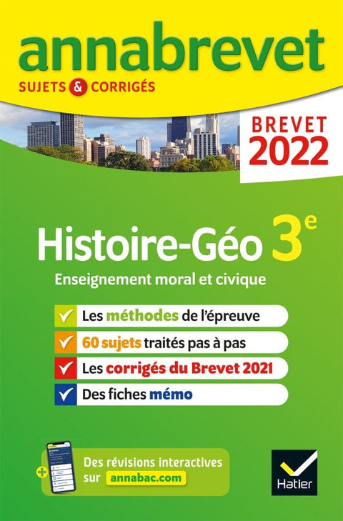 Annabrevet 2022 - Histoire - Géographie - EMC 3e