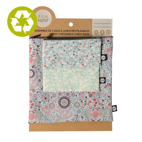 Trio de pochettes réutilisables - Loulou Dahlia