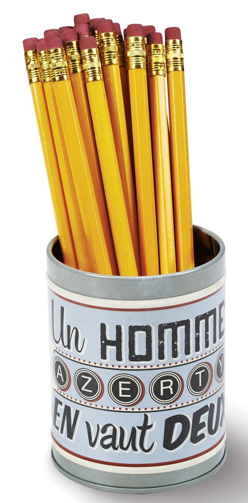 Pot à crayons - homme azerty